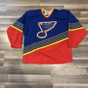 Vintage 90’s CCM St. Louis Blues Long Sleeve Hockey Jersey Mens XL